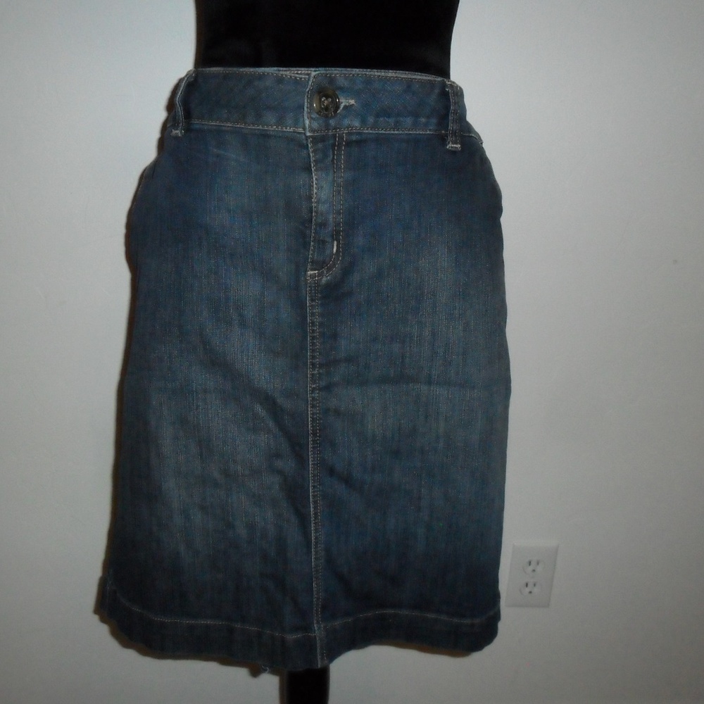 Merona Denim Stretch Pencil Skirt 18W Md Wash NWOT